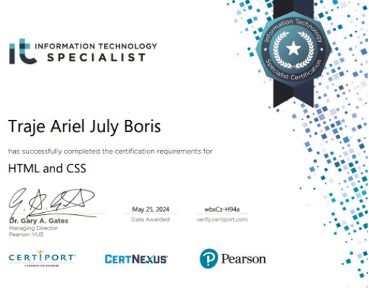 HTML & Web Fundamentals certificate